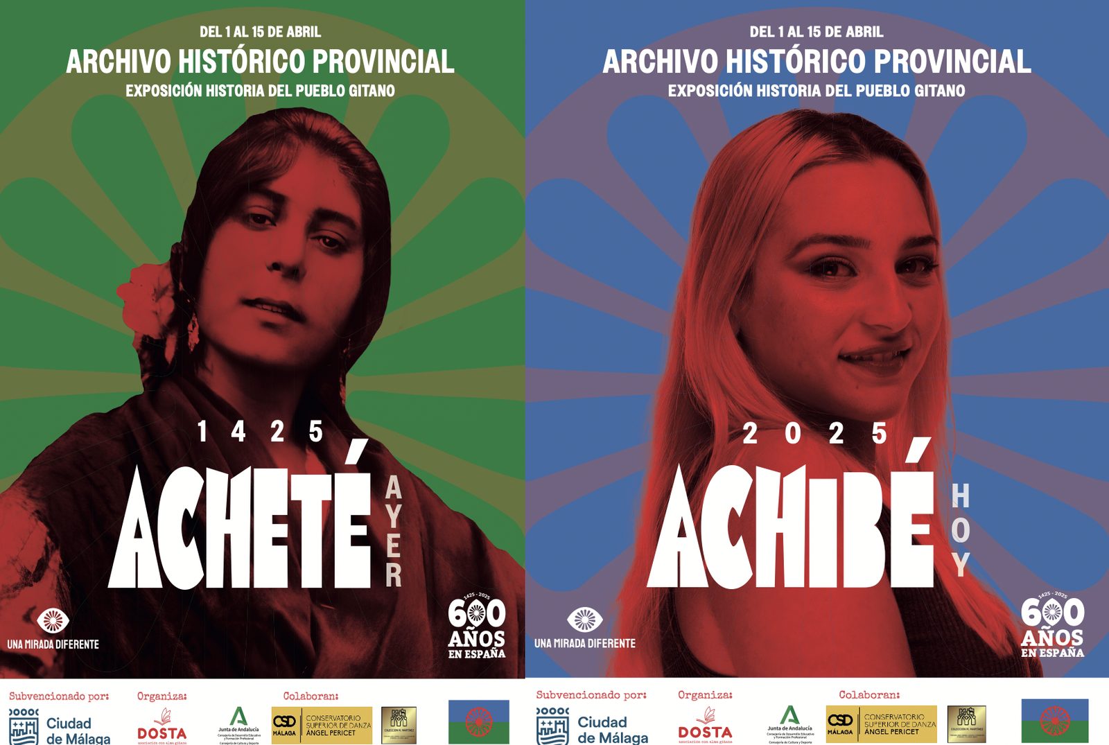 «Acheté (yesterday)» and «Achibé (today)» posters for the exhibition on the history of the Romani people